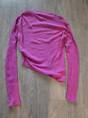 We The Free × Free People Women’s Long-Sleeve Ribbed Top - Magenta
